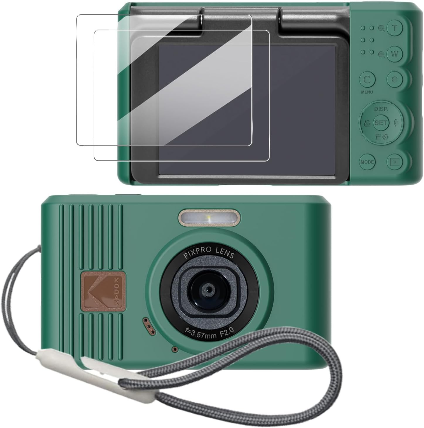 Tedubax Silicone Case for Kodak Pixpro C1 Digital Camera with 2PCS Screen Protector and Lanyard - Black