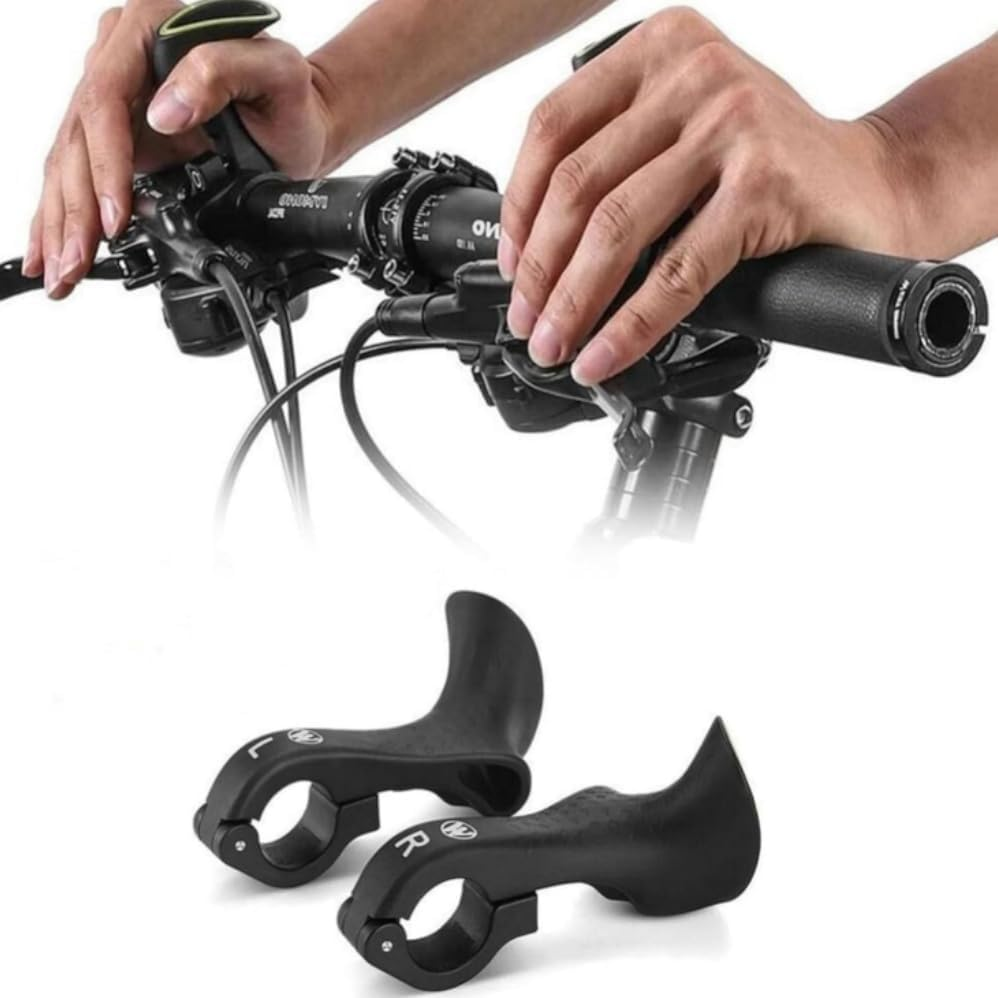 Bike Handlebar Ends Ergonomic No-Slip MTB Mountain Bike Road Cross-Country Bicycle Handlebar Extender Bar Ends Suitable for 21.8-22.8Mm Handlebar,With Fluorescent Effect image number 4