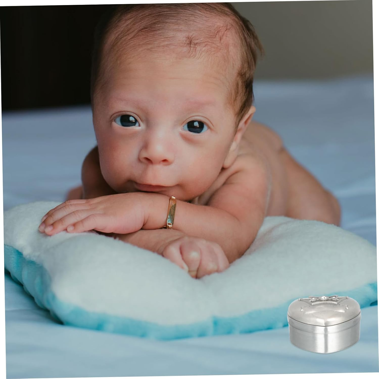 Vaguelly 2Pcs Alloy Tooth Box for Boys and Girls Keepsake Organizer Tooth Holder Storage Holder image number 4