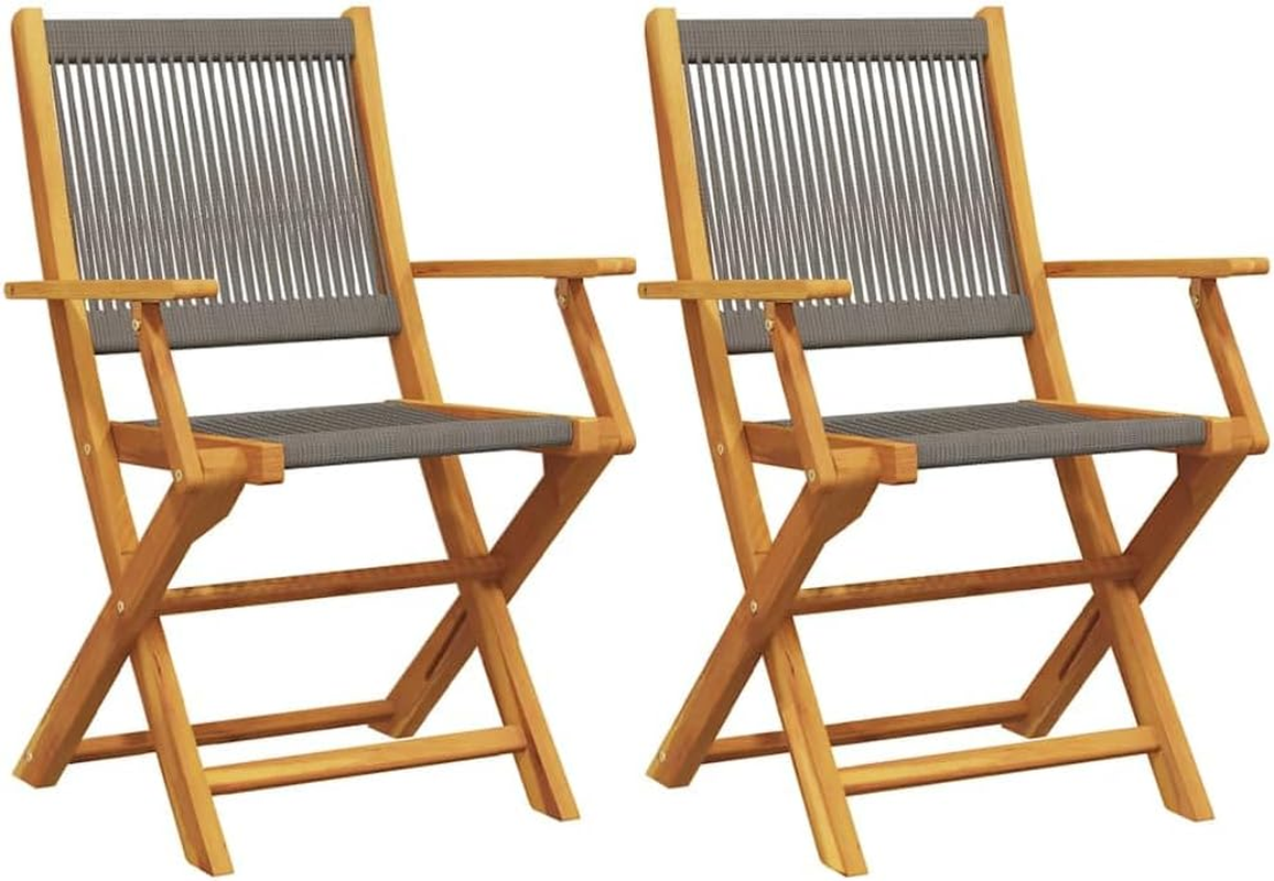 Vidaxl Folding Garden Chairs &ndash; Solid Acacia Wood, Black, 54X57X91 Cm &ndash; Set of 4 Outdoor Dining Loungers for Gardens, Patios, Balconies