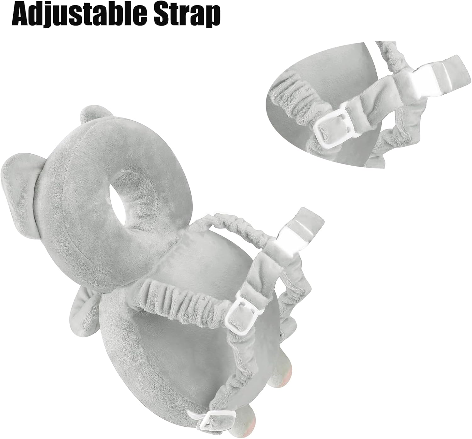 Pandaear Baby Head Protection Backpack, Toddler Walking Head Protector, Adjustable Head Protector Pad Safety Cushion (Elepant) image number 2