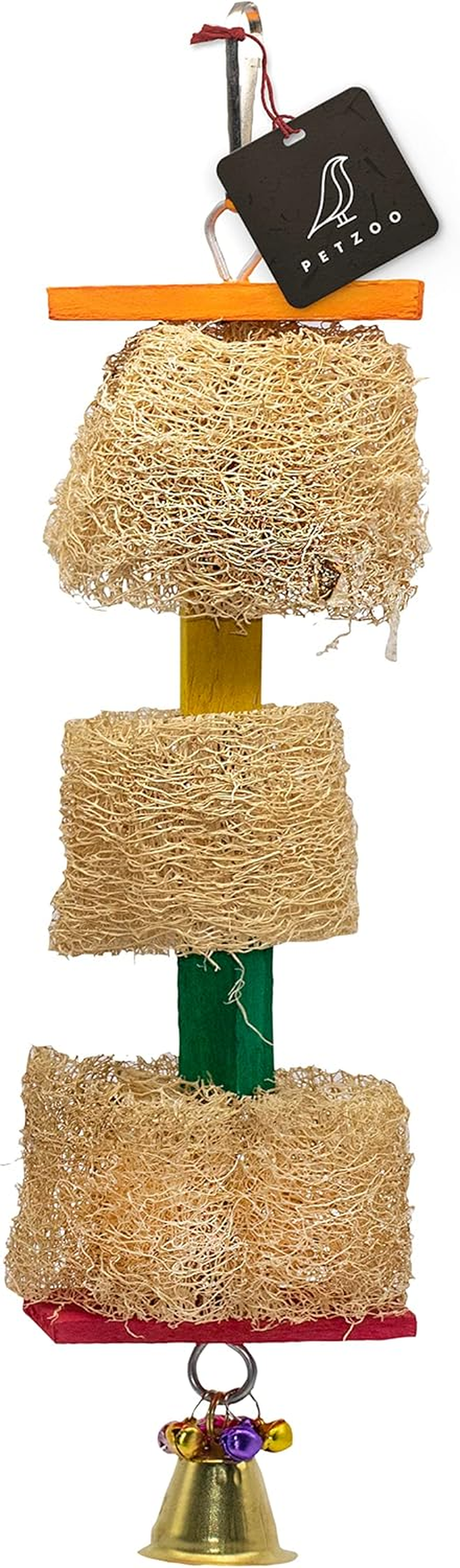 PETZOO Playful Wooden Colorful Hanging Chewable Toy for Big Birds, Macaw, African Grey Pet Toy, Parrot, Budgies, Hamster Cage Accessories, Resting Toy & Wooden Training Aid for Bird & Parrots image number 3