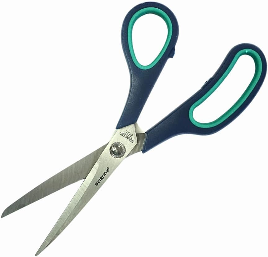 Belgrave General Purpose Scissors, 215Mm, Soft Padded Handles, Stainless Steel Blades, Blue & Green, Ideal for School, Home, and Office Use image number 5