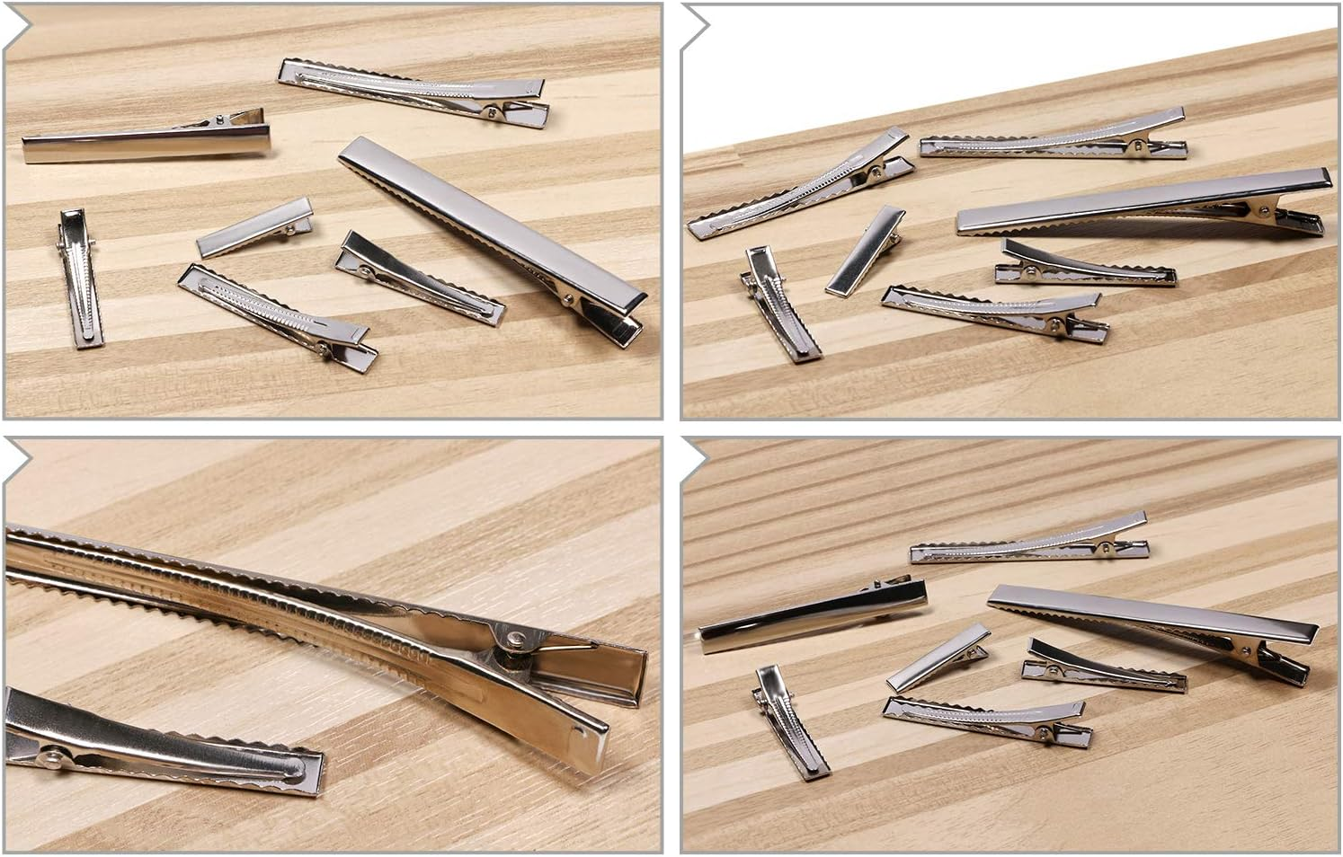 Shapenty 7 Sizes Metal Hair Clips Alligator Teeth Prongs Hair Clips Hairpins Clamps Holders for Women Girl Hair Bow Accessories Making Hair Salon DIY Arts Crafts Projects, 70Pieces image number 3