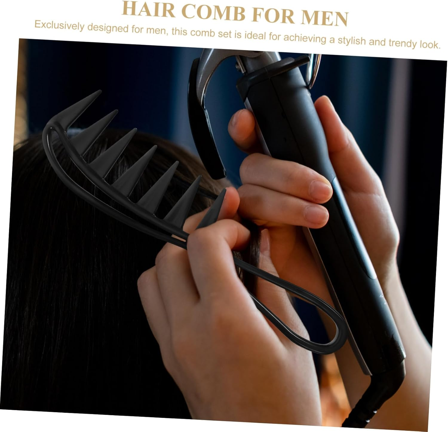 HAMPPLIES 4Pcs Wide Tooth Plastic Combs Hairdressing Tool Set for Men and Women Professional Detangling Styling Combs for Barber Salon and Family Use image number 2