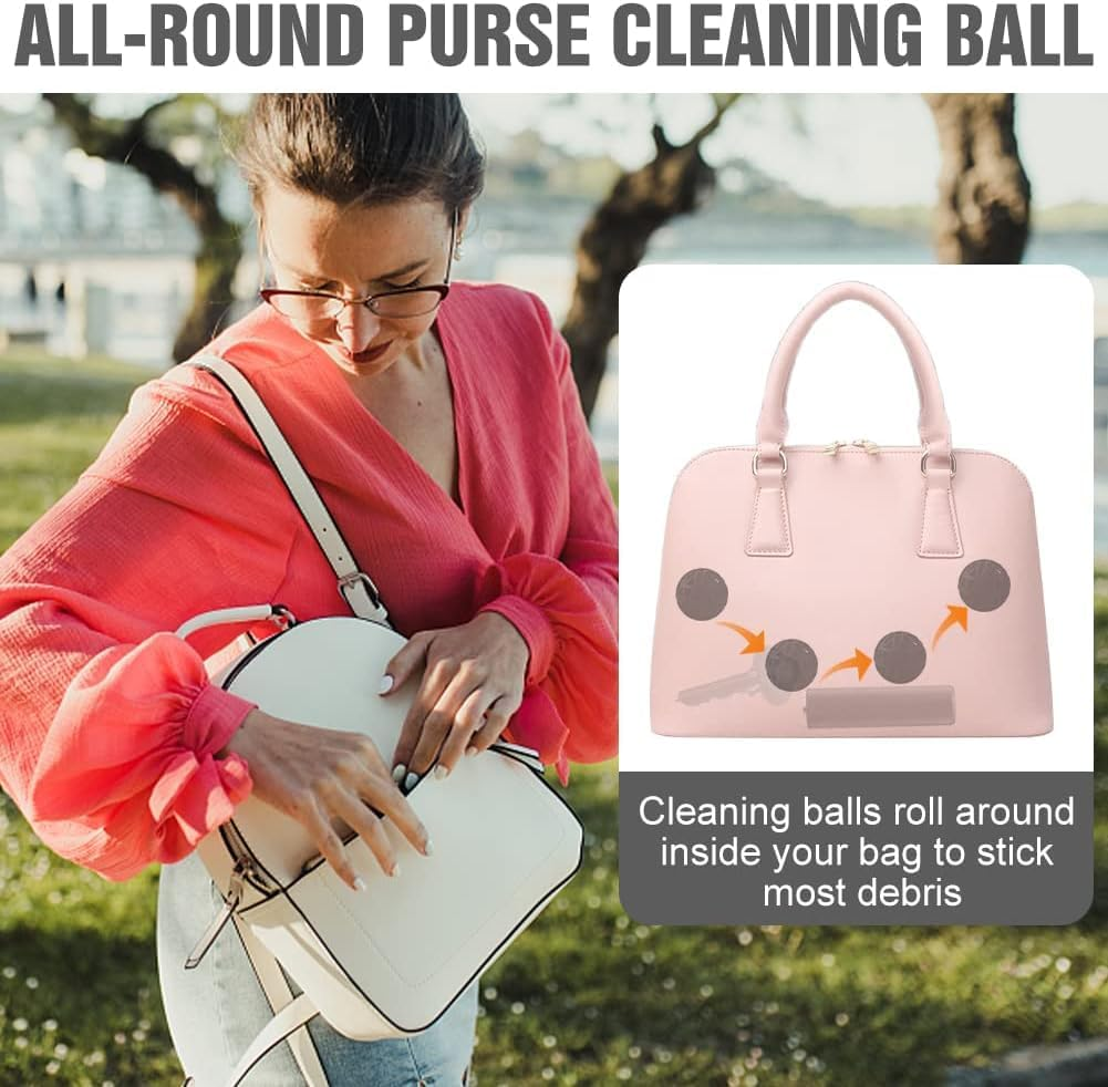 3Pcs Purse Cleaning Ball,Reusable Purse Clean Balls,Clean Ball Sticky Inside,Bag Clean Ball, Bag Cleaning Ball for Purse,Purse Cleaning Balls,Bag Cleaning Tool image number 2