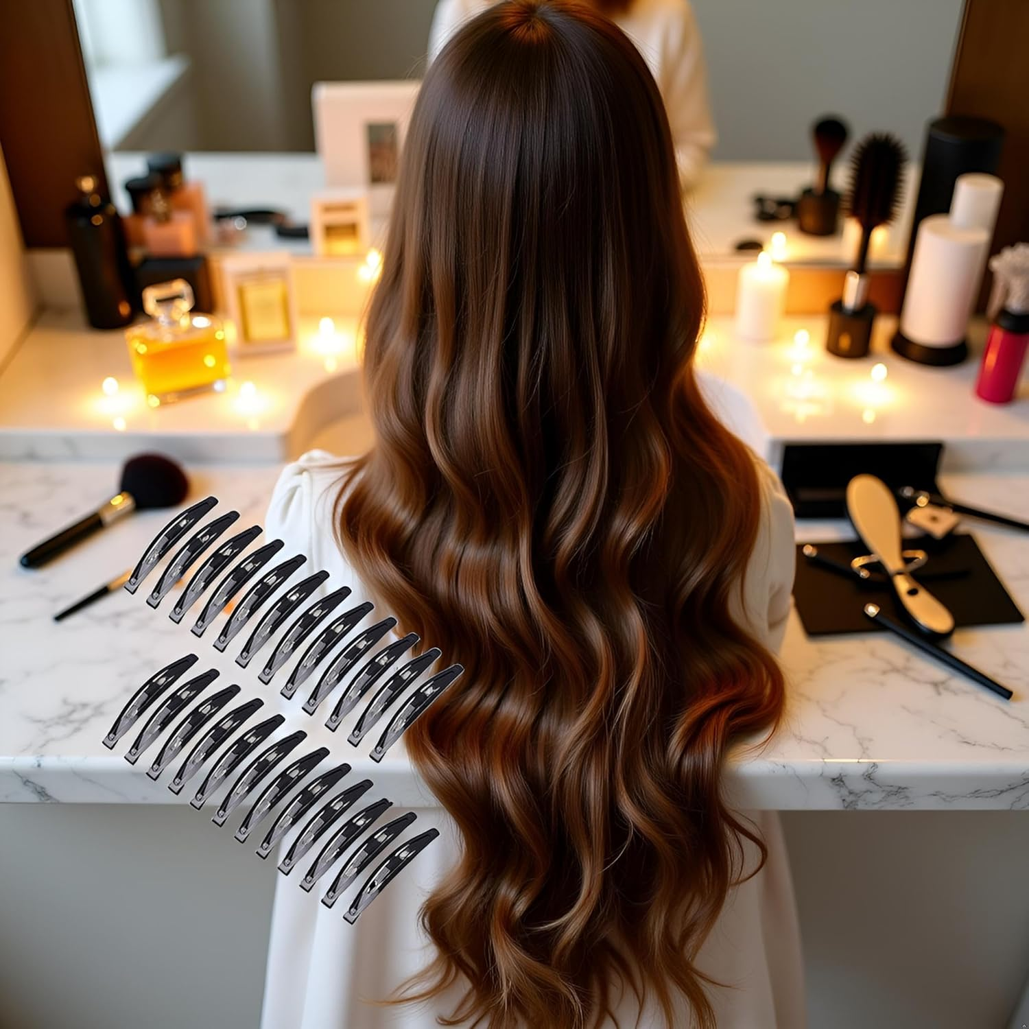 24 Pcs Black Snap Hair Clips, Metal Hair Clips for Women Long No-Slip Barrettes, Small Hair Clips for Girls Women Makeup Styling Hair Accessories (2.16 Inch) image number 4