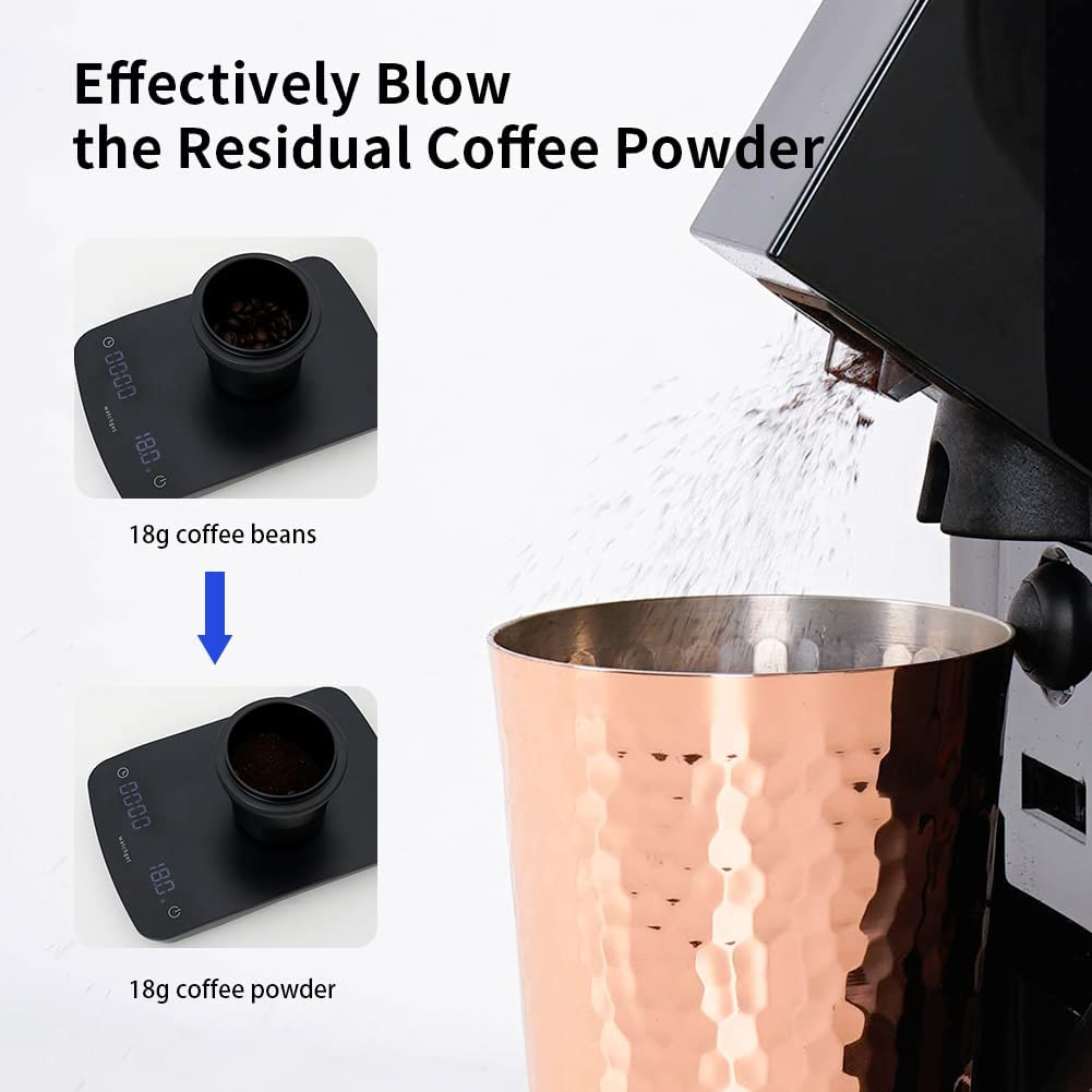 Coffee Grinder Single Dose Hopper Fit Eureka Mignon Grinder 2 in 1 Function Single Dose Hopper with Silicone Bellow Coffee Grinder Cleaning Accessories with Metal Lid Black image number 1