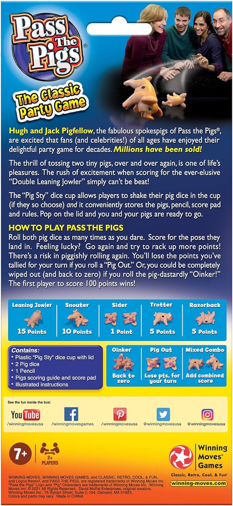 Winning Moves WMA Pass the Pigs Original Edition Board Game image number 3