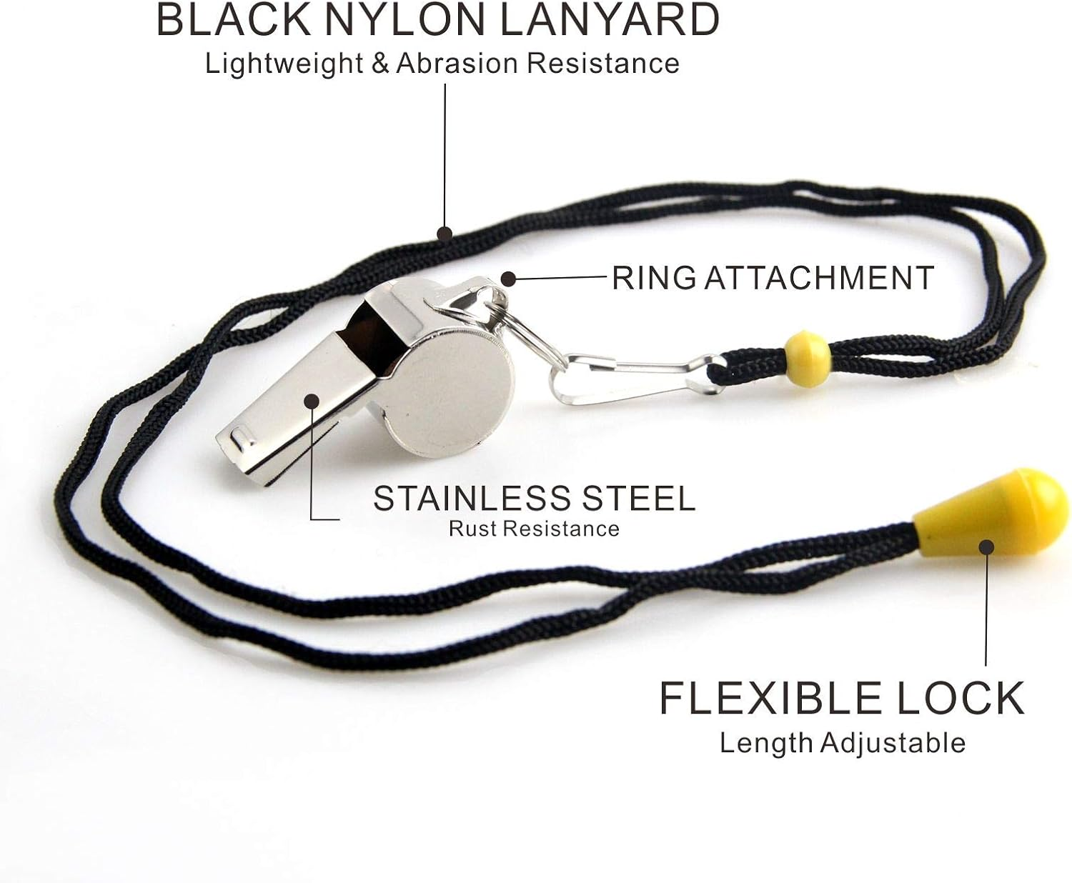 AMBITIONJUMP Whistle for Coaches, Metal Whistles for Adults with Lanyard, Loud Sport Whistle for Referee Teacher Police Soccer Gym