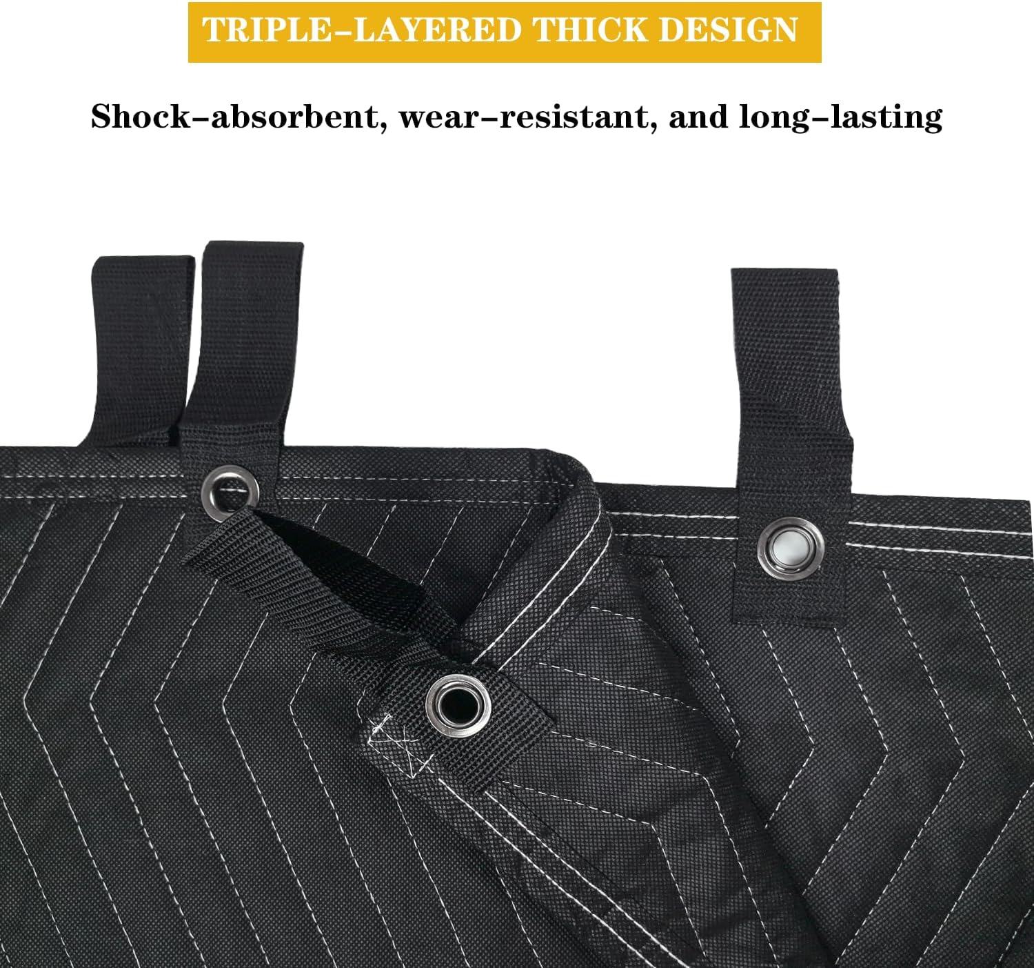 96" X 80" Sound Dampening Blanket,Studio Sound Blanket, Large Soundproof Blanket with Grommets, Heavy Duty Sound Dampening Noise Reducing Divider for Workshop,Basement, Laundry ,Black. image number 2