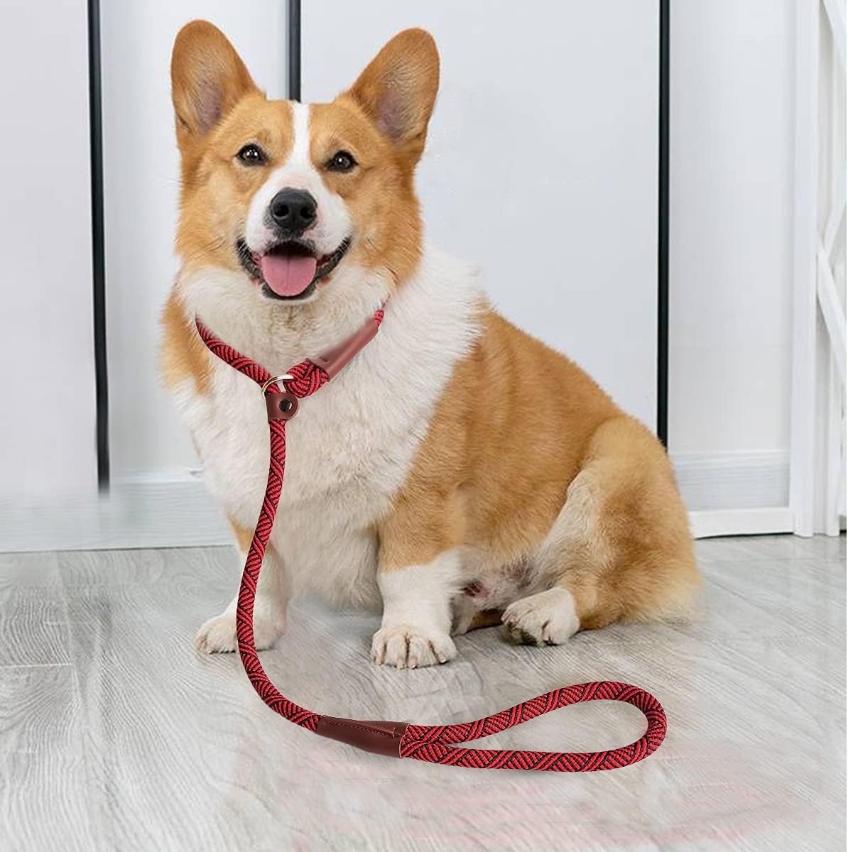 SEPXUFORE 3 FT Slip Lead Dog Leash, 1/2 Inch Rope Dog Walking and Training Lead, No Pull Strong Nylon Leash Great for Medium and Large (Red) - Blue image number 6