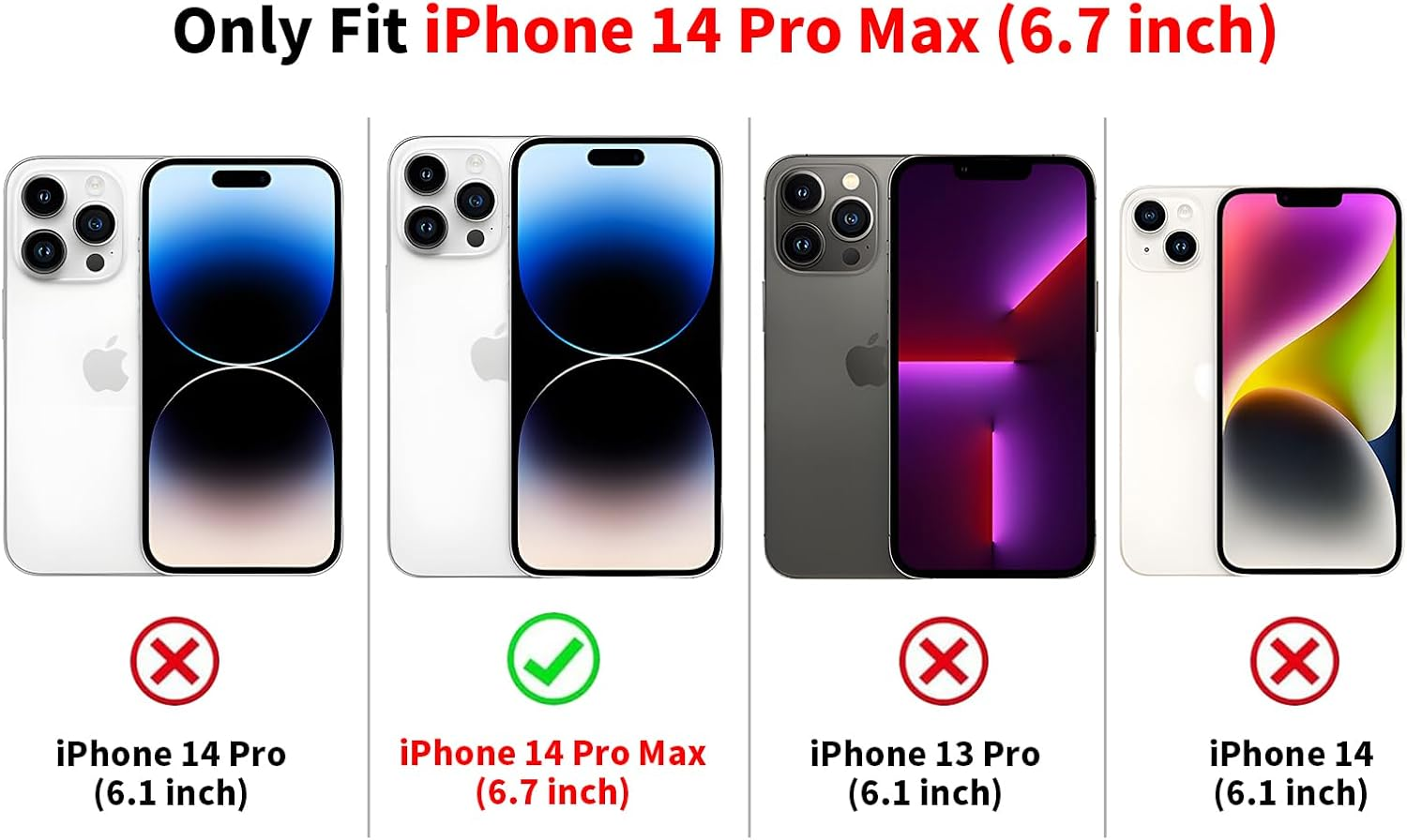 Yoedge Transparent Mobile Phone Case for Iphone 14 Pro Max Case, Aesthetic Bow Pattern, Cute Shell Design, Girls Gift, Protective Case, Silicone Hard PC Case Cover for Iphone 14Pro Max 6.7 Inches