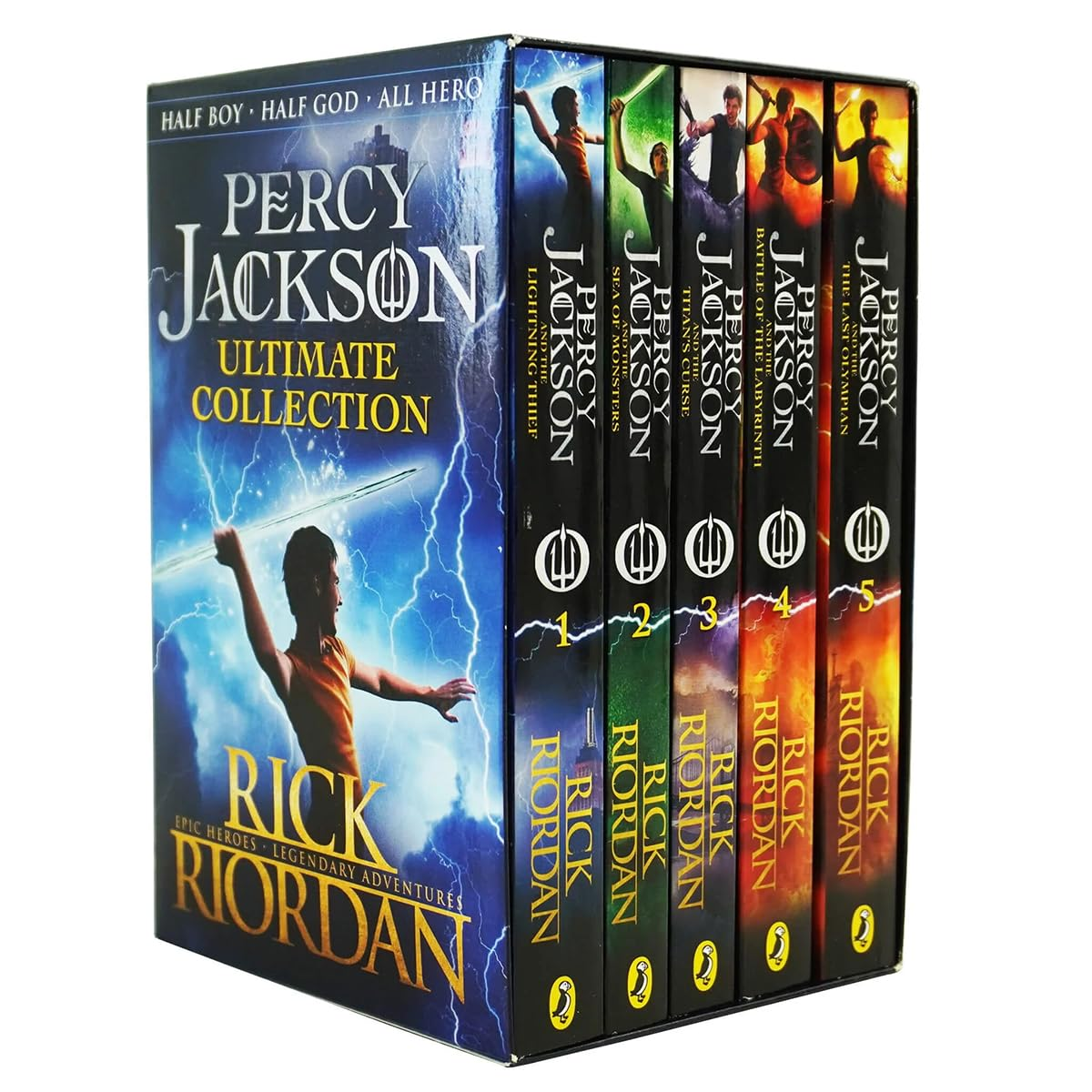 Percy Jackson Ultimate Collection 5 Books Set by Rick Riordan (Lightning Thief, Sea of Monsters, Titan'S Curse, Battle of the Labyrinth, Last Olympian)