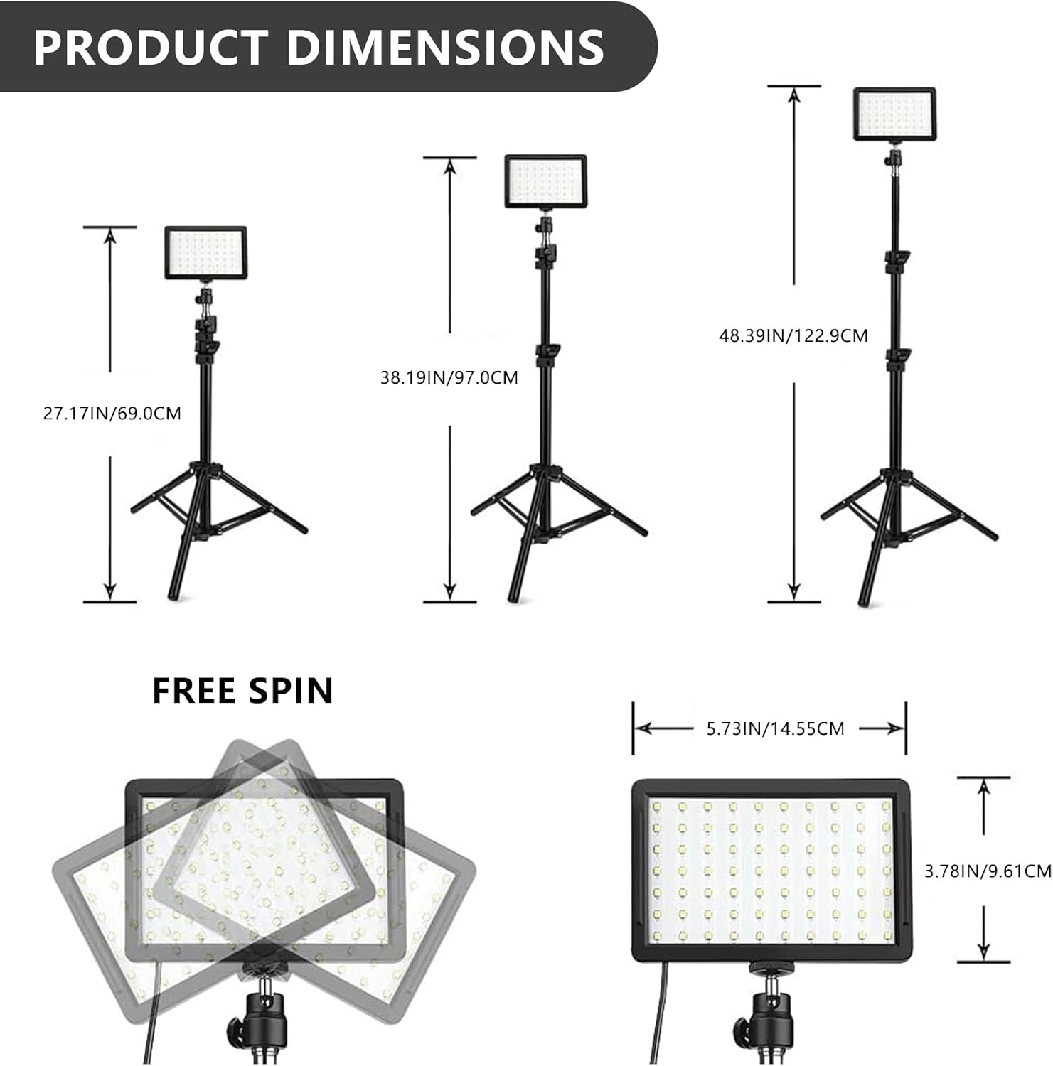2 Pack Photography Video Lighting Kit, LED Studio Light, Led Video Light Panel Dimmable Portable Photography Light with Adjustable Tripod Stand for Video Recording, Game Streaming & Color Filter image number 5
