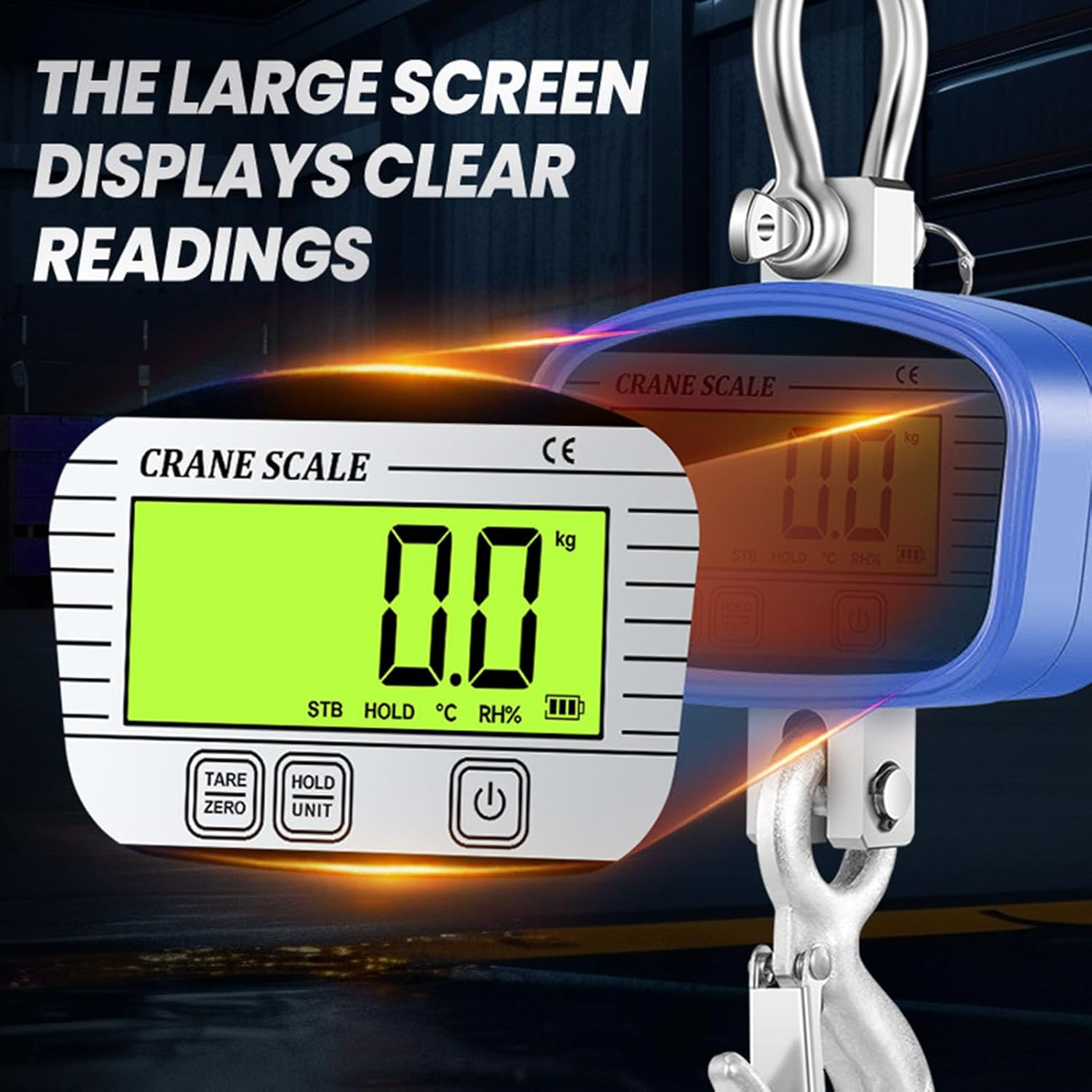 Digital Crane Scale, 1500Kg 3300Lb LCD Backlit Industrial Hanging Scale with Remote Control, High Precise Heavy Duty Weight Scale for Farm, Deer, Livestock, Big Hoist image number 2