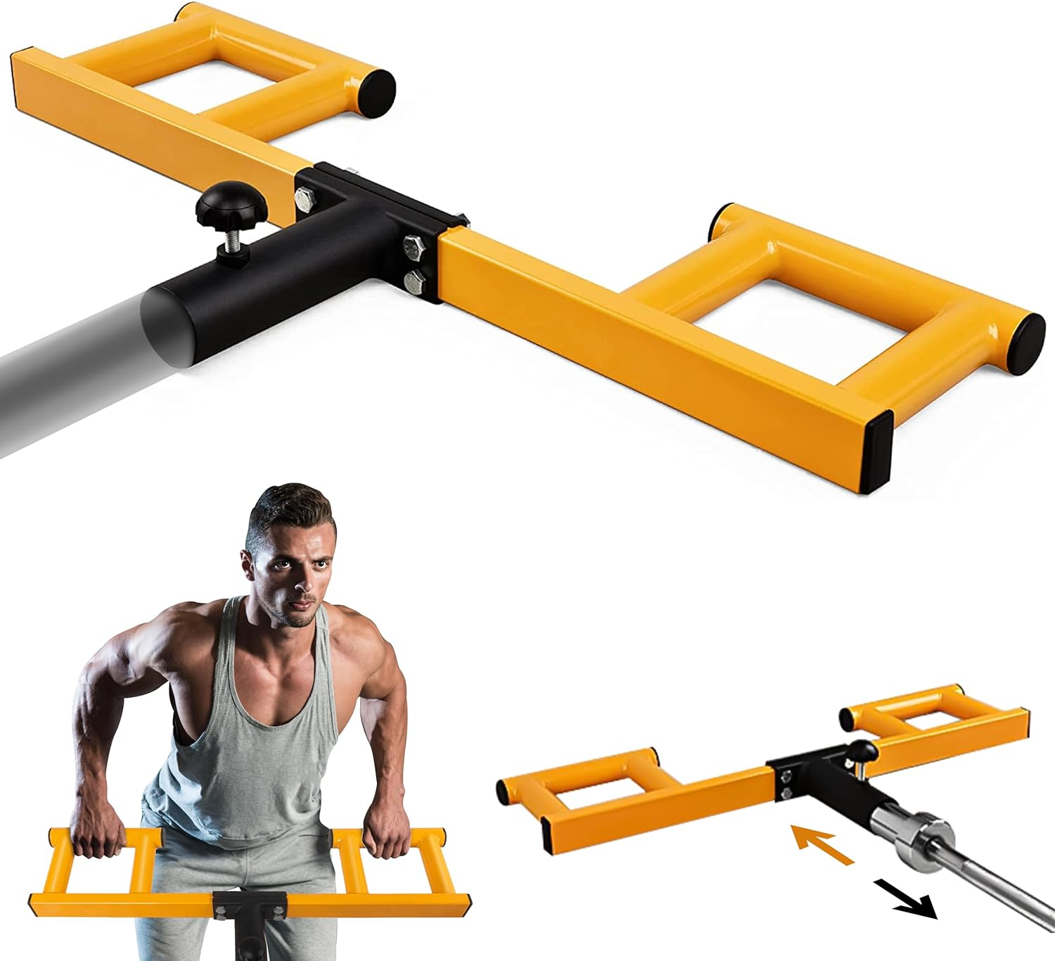 Yes4All Viking Press, Landmine Handle Attachment for 2-Inch Olympic Barbell &ndash; 3 Hand Grip Positions - Support Home Gym for Deadlift, Squat Workout, Increased Versatility