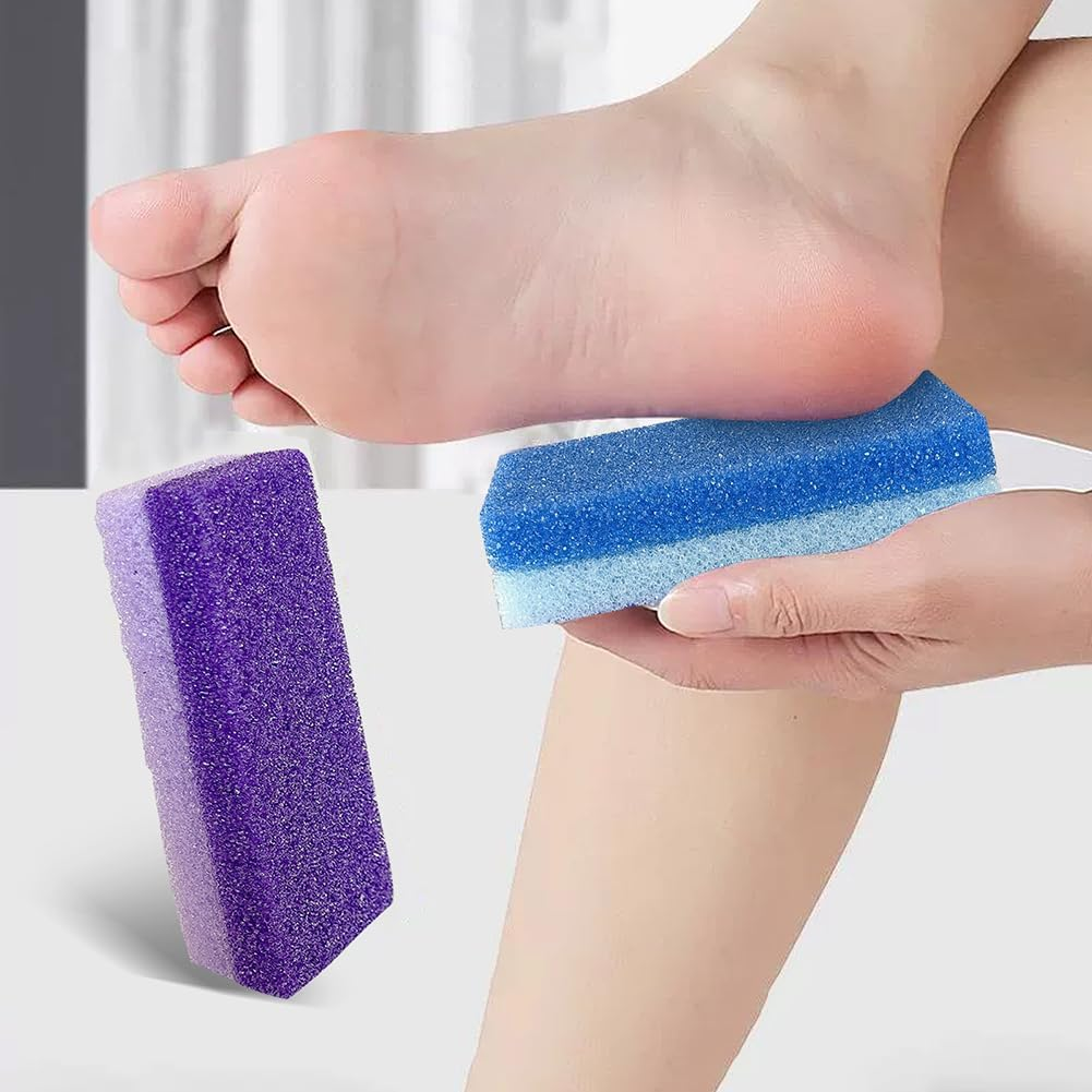 6 Pcs Professional Pedicure Foot Exfoliating Sponge Dead Skin Exfoliator Callus Remover Purple and Blue image number 1