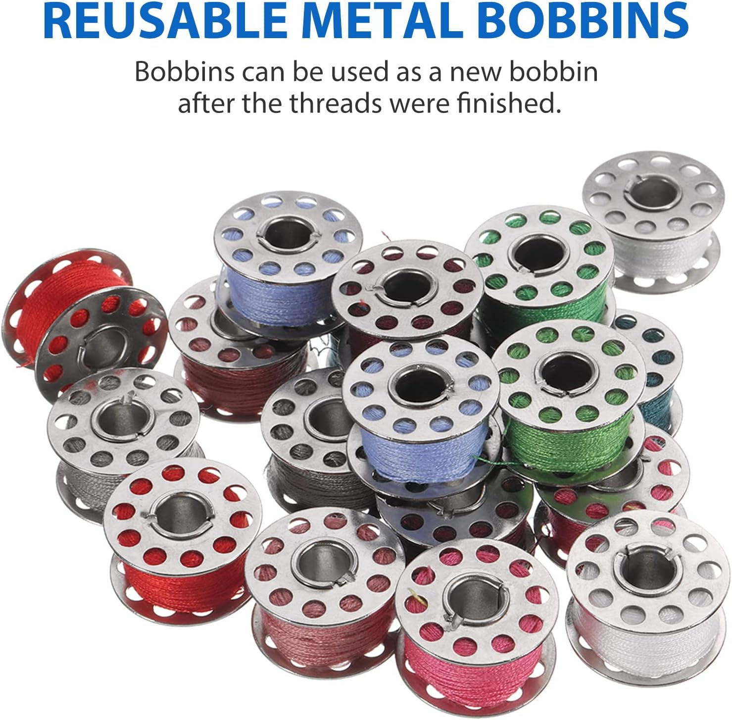 Betybedy 36Pcs Metal Bobbins with Bobbin Case, Sewing Machine Bobbins for Craft Sewing, Metal Bobbins Set for Bro-Ther/Baby-Lock/Jano-Me/El-Na/Sin-Ger, Sewing Machine Accessories image number 1