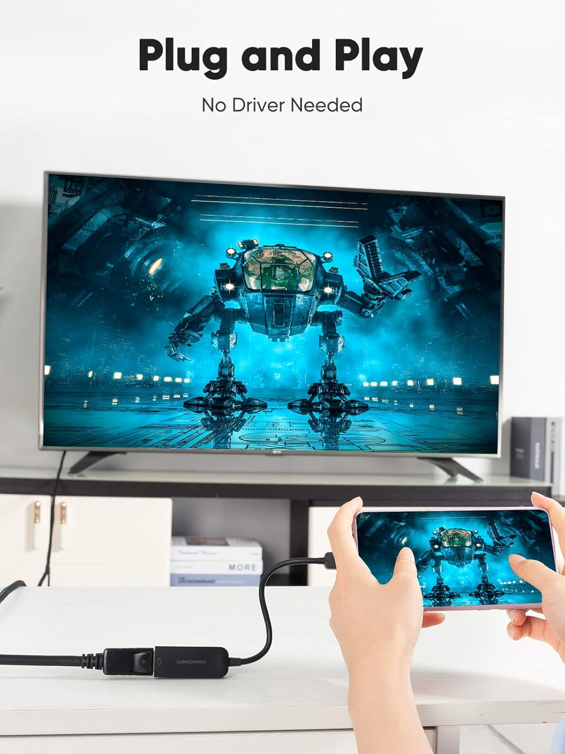 USB C to DP Adapter, Cablecreation USB C to Display Port Adapter 4K/60Hz,Mac Mini,Galaxy S22/S20,XPS 15/13,Valve Index, Ipad Pro Chrombook Pixel, Black image number 5