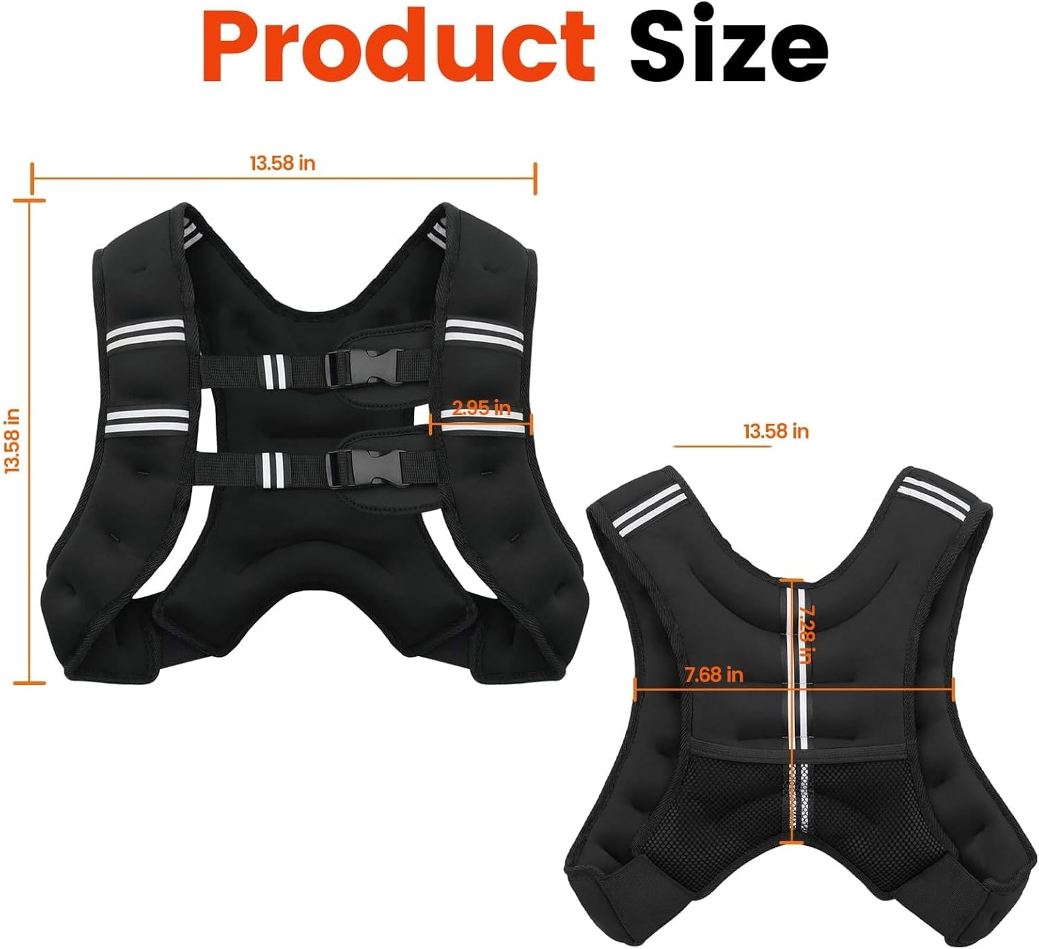 Weighted Vest, Weight Vest with Detachable Phone Pouch, Rucking Vest for Women, Men, Walking, Weight Loss, Training, Running - 5Kgs image number 4