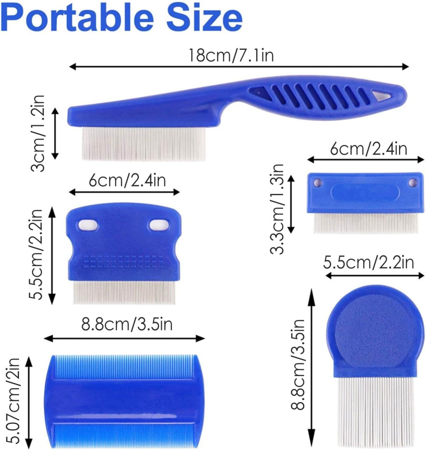 Dog Grooming Comb Pet Care Flea Comb for Cat Dog Pet Stainless Steel Comfort Flea Hair Comb Flea Tick Comb 6Pcs 1Set image number 5