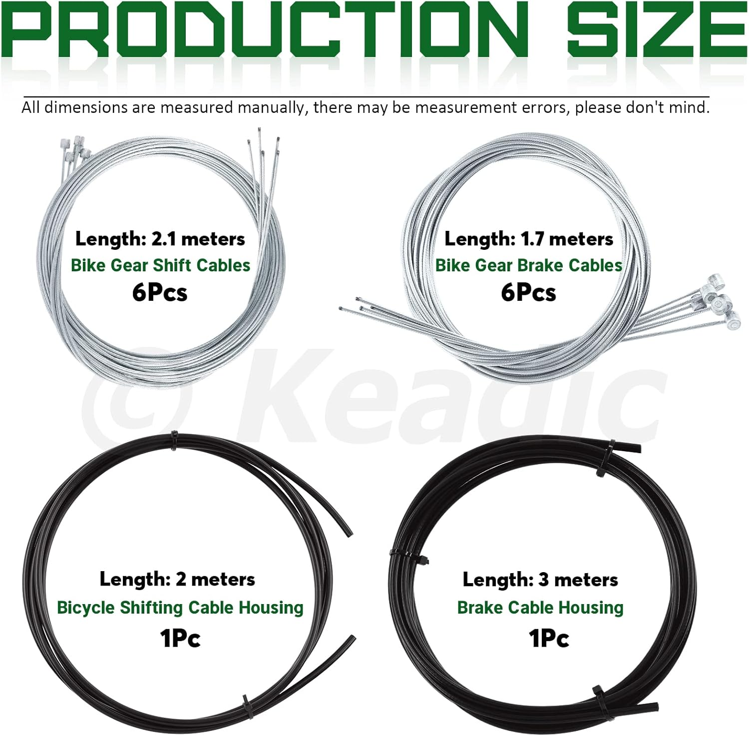 Keadic 83Pcs Universal Bike Cable Housing Set Includes Stainless Steel Bicycle Brake Shifter Cable, O-Rings, Cable End Caps, Cable Cutter and Black Cable Housing for Road Mountain Bicycle Cycling image number 1