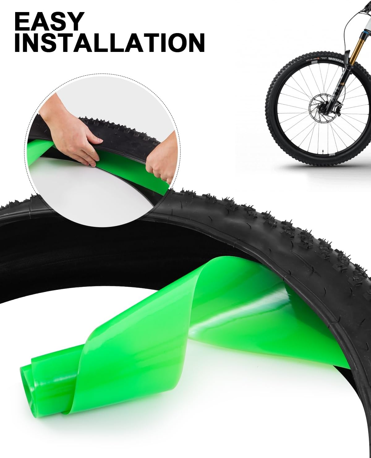 Fat Bike Tire Liner, Bicycle Tube Flat Protector Compatible with 20"/24"/26"/27.5/29" image number 1