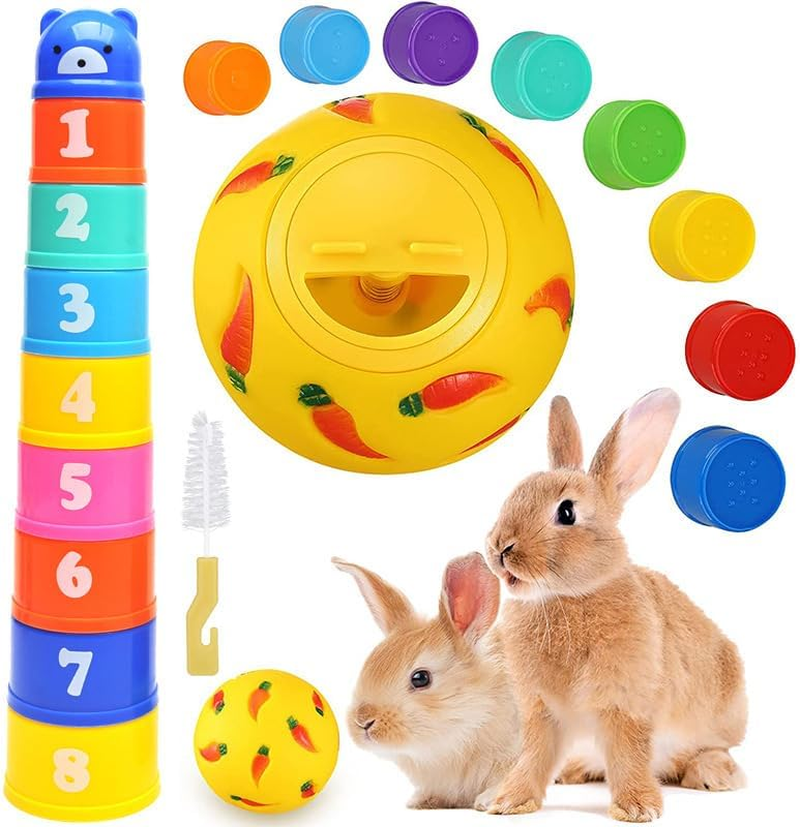 Pack of 10 Stacking Cups for Rabbits, Multicoloured Rabbit Toy, Stackable Rabbit Food Toy Feeder for Rabbits, Bunnies, Nesting Toys for Small Animals, Rabbits, Hamsters and More image number 5