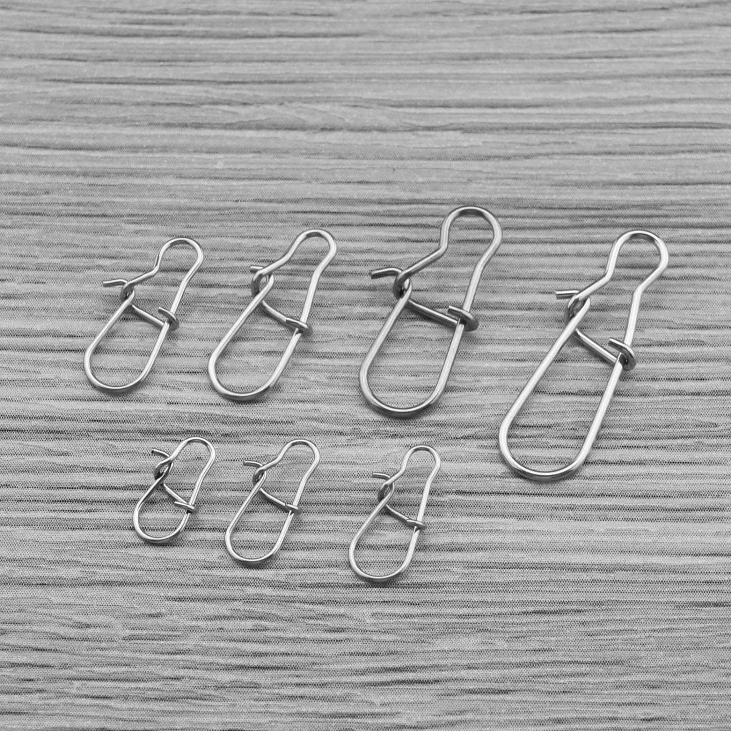 SING F LTD 140Pcs Rotating Slide Bait Hook Connectors Replacement Stainless Steel Fishing Lure Hook Connector Fishing Accessories Silver