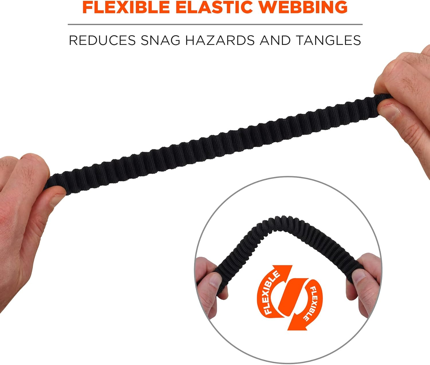 Ergodyne Squids 3105 Tool Lanyard with Aluminum Screw Lock Carabiner, Tool Weight Capacity 15Lbs, Black image number 4