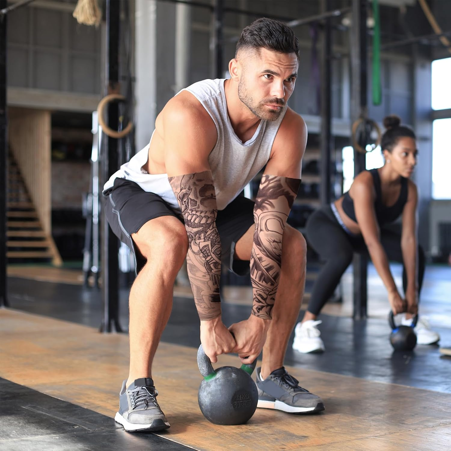 TSHAOUN 10 Piece Tattoo Sleeve Set Fake Sun Cream Arm Warmers, Tattoo Sleeves Tattoo Arm Stocking for Men Women Nylon Temporary Tattoo Stocking Arm for Carnival Party image number 5