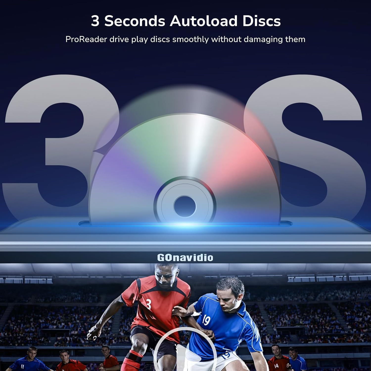 Gonavidio 10.1&rdquo; Dual Car DVD Player with HDMI Input, Car TV for Back Seat with Auto Suction-Type Disc In, Play a Same or Two Different Movies, 2 Headphones Mounting Brackets, USB/TF Card, Last Memory image number 6