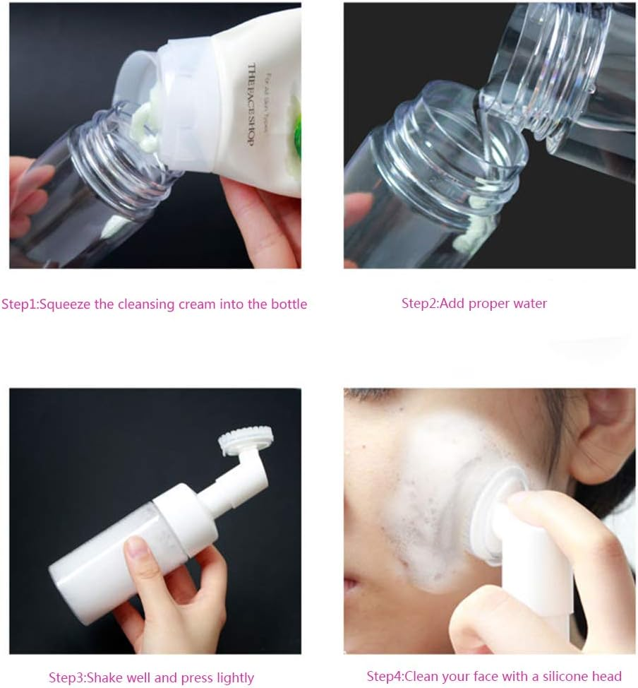 GBSTORE 1 Pc 150Ml Empty Facial Cleanser Foaming Bottle Mousse Foam Gel Head Wash Brush Foam Bottle Pressure Type Cleansing Milk Beater,Mini Foaming Soap Pump Dispenser image number 5