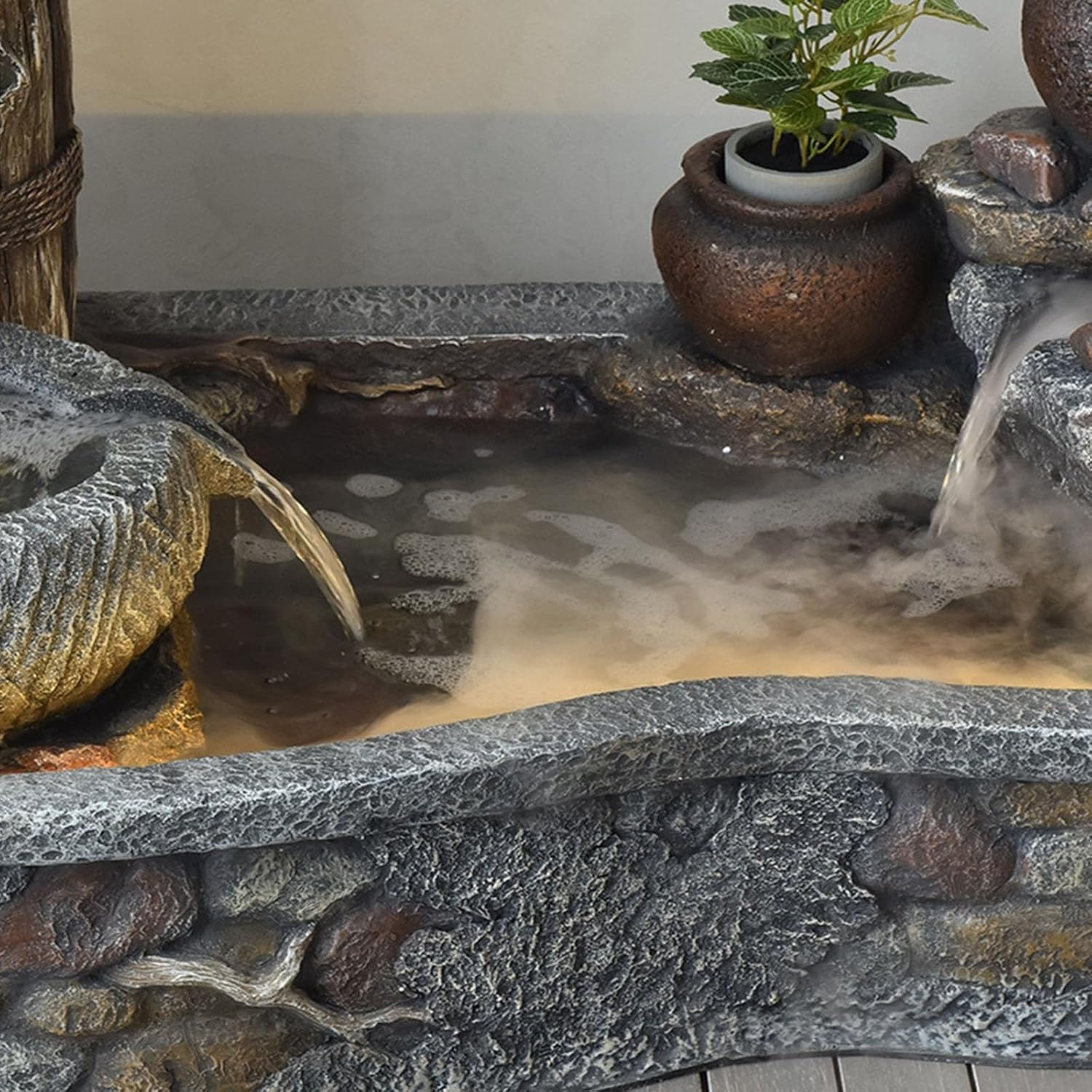 Outdoor Fountain Water Fountain- Indoor Outdoor Floor Standing Fountain Waterfall, Fountains Garden for Patio Backyard Porch Home Art Decor(102 * 55 * 108CM) image number 6