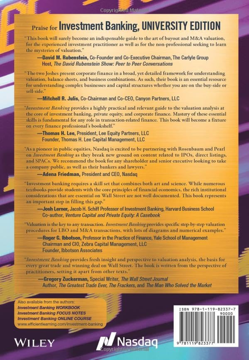 Investment Banking: Valuation, Lbos, M&A, and Ipos, University Edition