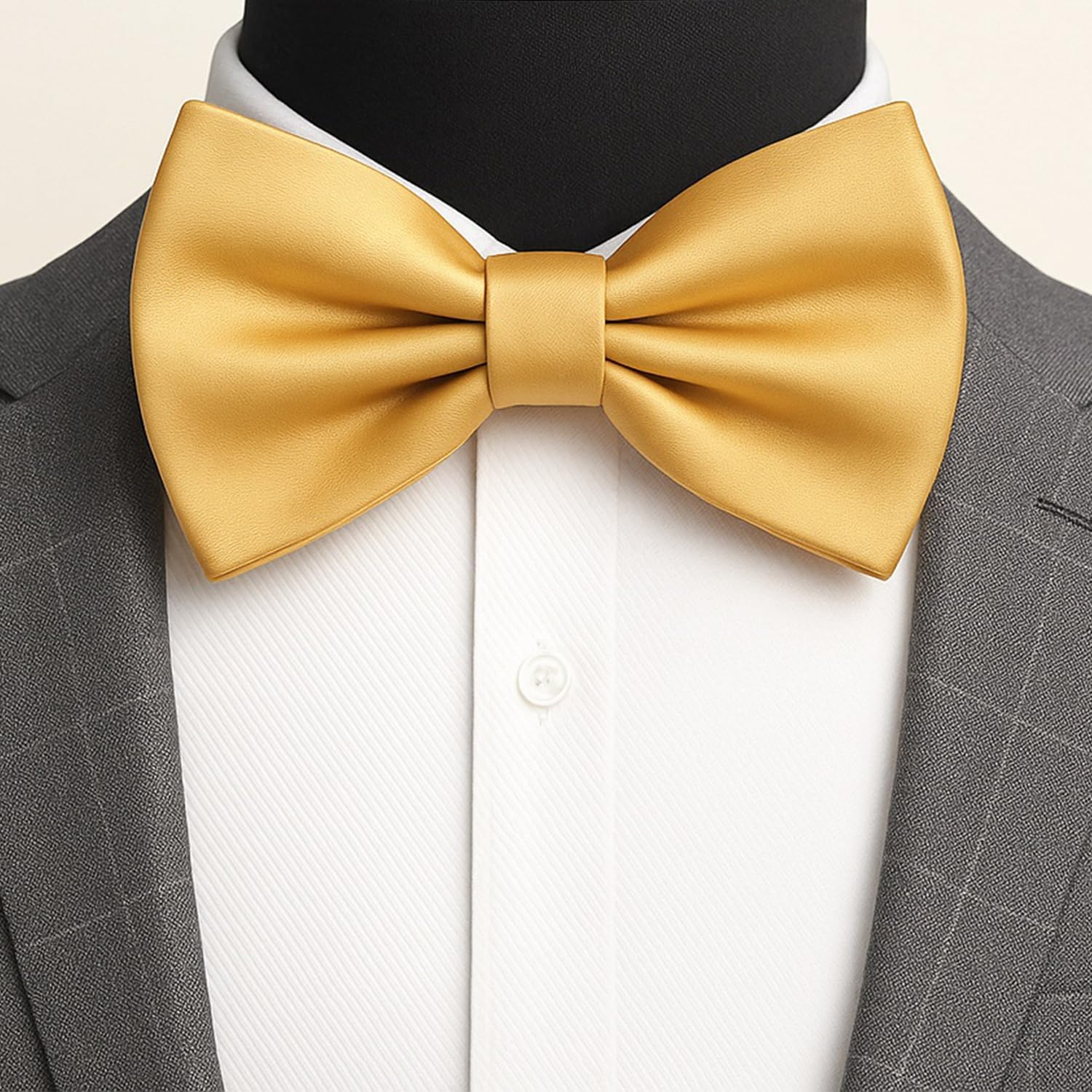 Bow Tie and Pocket Square Set for Men,High-Quality Fabric,Elegant Solid Color Design,Comfortable Fit&ndash;Compatible with Most Men'S Outfits&ndash;Ermaoo image number 2