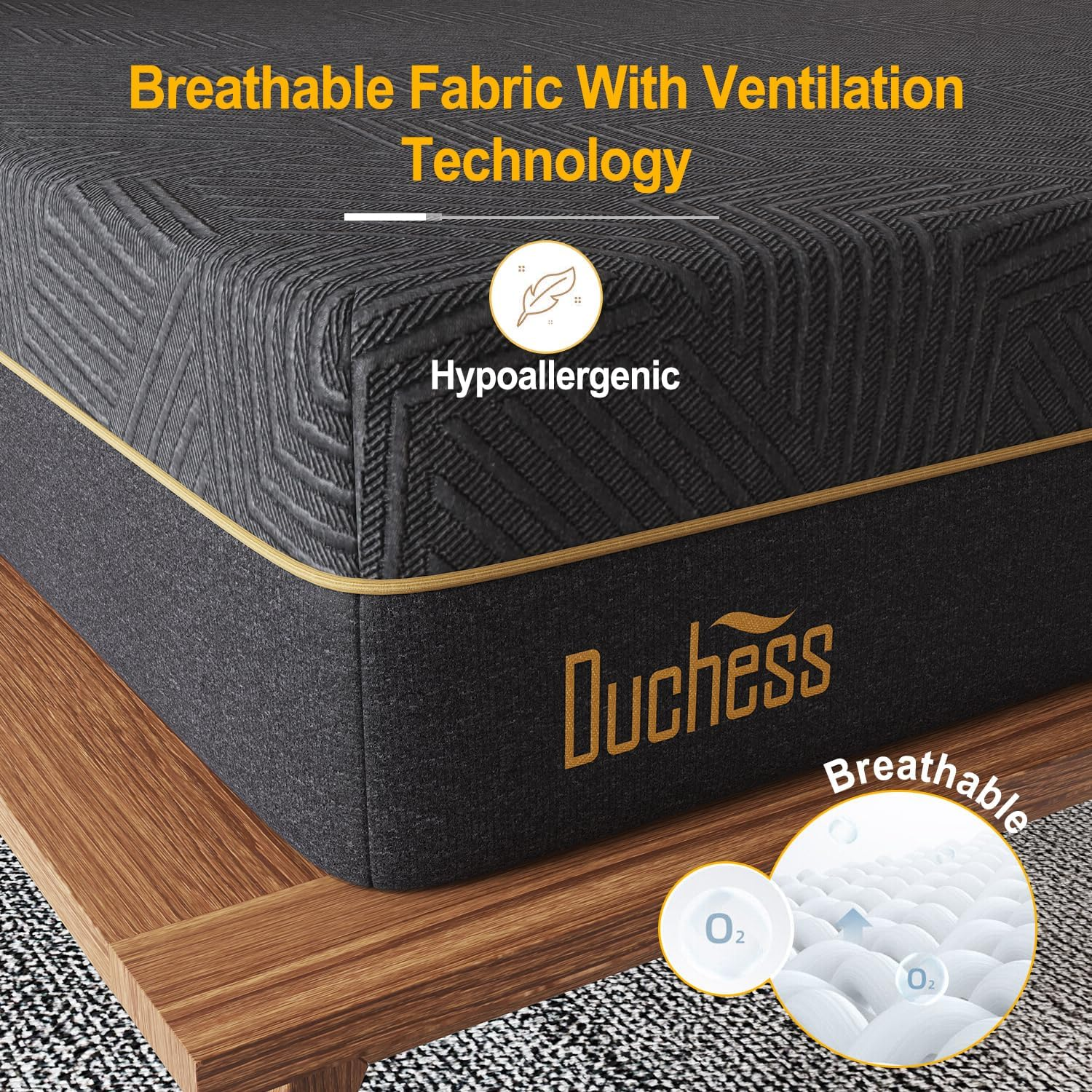 Duchess Mattress Double Size,Gel Memory Foam Mattress in a Box for Cool Sleep & Motion Isolation Pressure Release and Comfortable Sleep image number 2