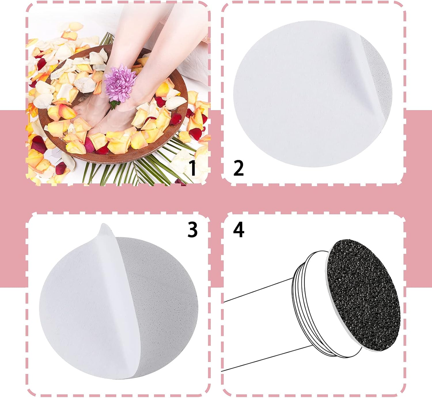 Maitys 120 Pcs Replaceable Sandpaper Discs Tip 2 Toe Refill Disks Replacement Sandpaper Pad Discs for Electric Foot File Callus Remover Dead Skin Calluses Removal (80 Grit,180 Grit)