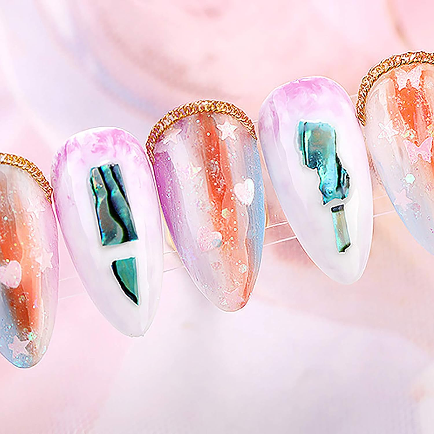 1 Set 3D Mixed Rose Gold Holographic Festival Body Powder Flakes for Nail Art DIY Decoration image number 3