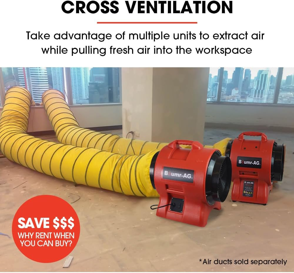 Baumr-Ag 200Mm (8 Inch) Portable Air Blower Mover Axial Ventilation Extraction Fan image number 1