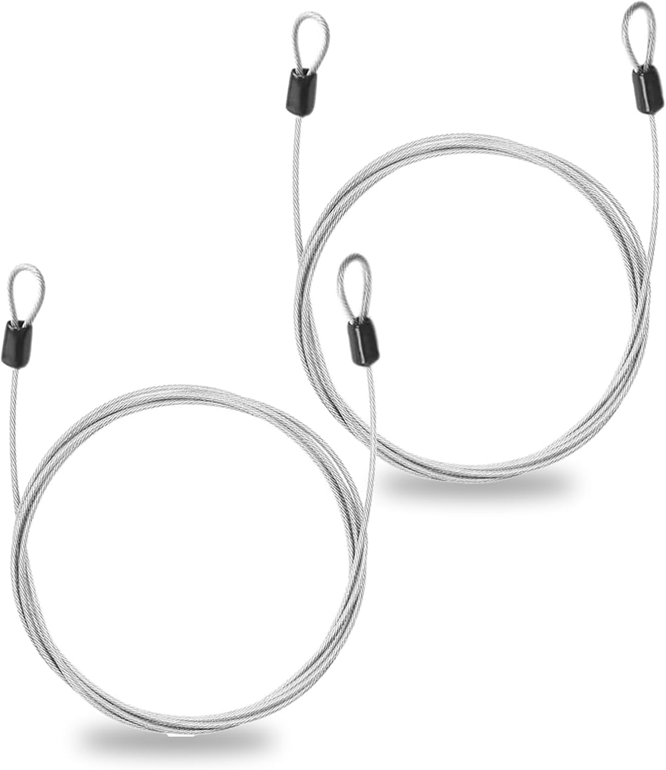 2-Pack Bike Cable Locks - 1M 3Mm Security Cable with Double Loop Design, Heavy Duty Coated Wire for Bicycles, Luggage & Sports Equipment