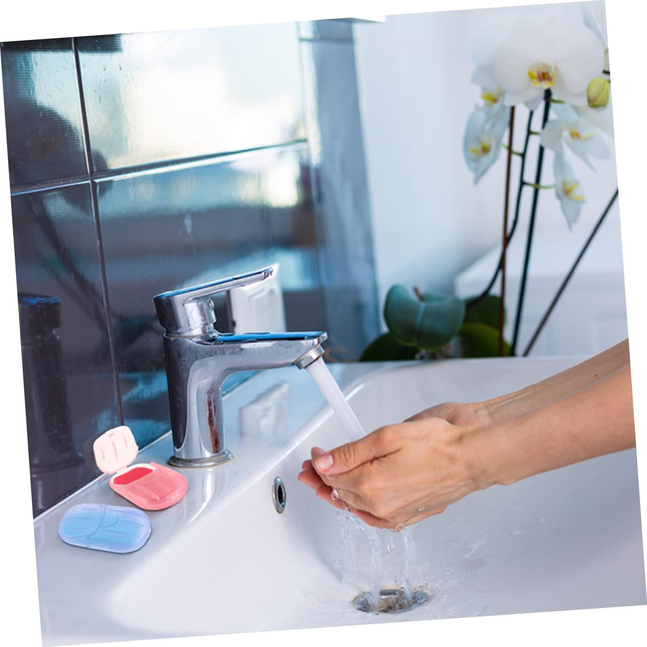 Abaodam Compact Travel Soap Sheets Hand Wash Soap Sheets Pp Material for Outdoor Activities