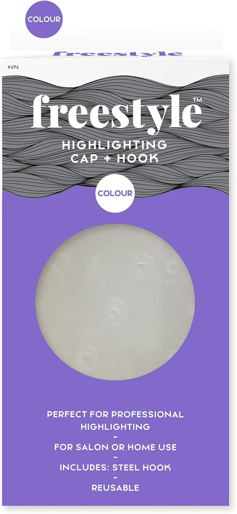 Freestyle Professional Highlighting Cap with Hook - Grey, Reusable, Paraben Free, 1 Count