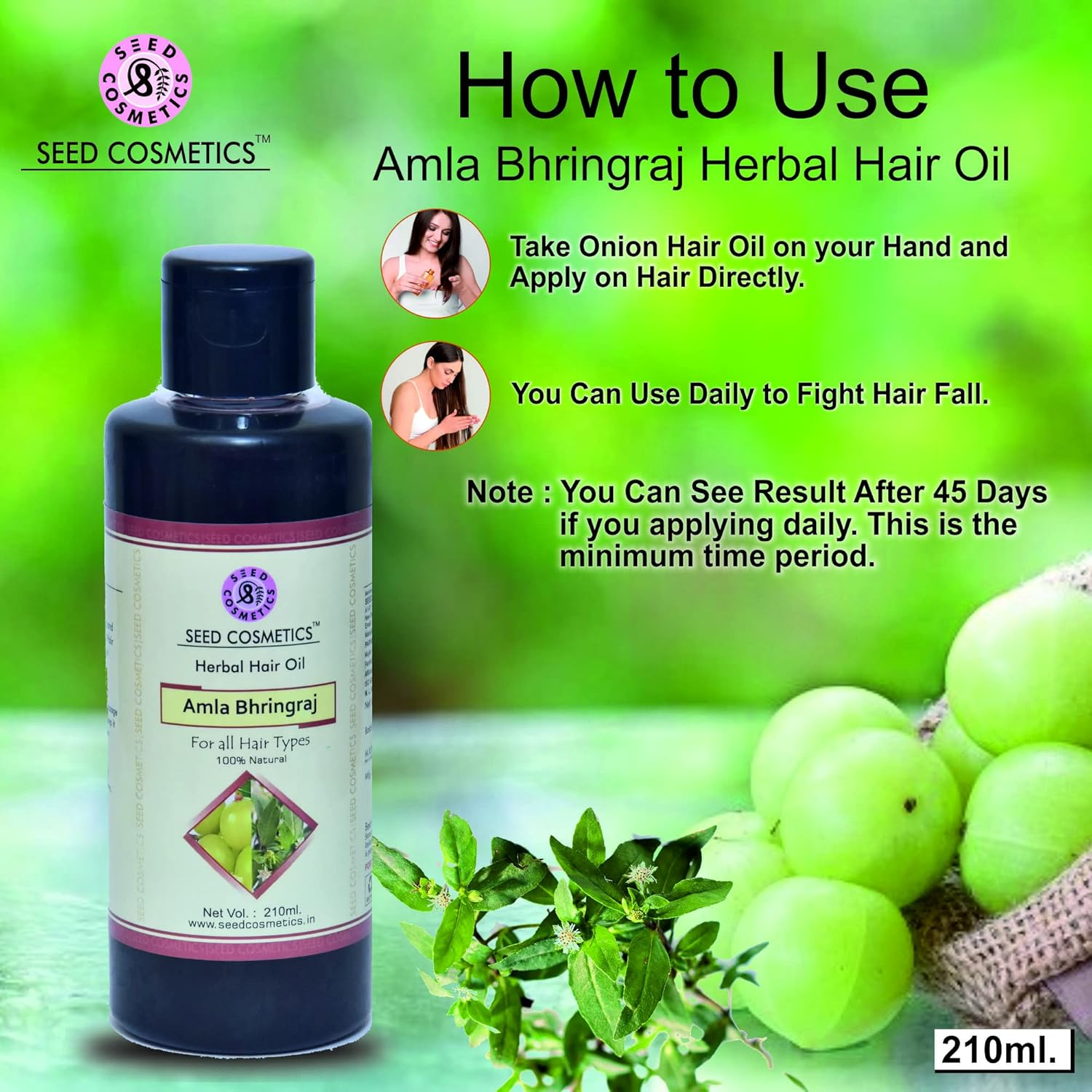 Amla Bhringraj Herbal Hair Care Oil 100% Natural, Oil for Hair Fall Control and Helps to Hair Growth for Men and Women Pack of 3 (630Ml) image number 6