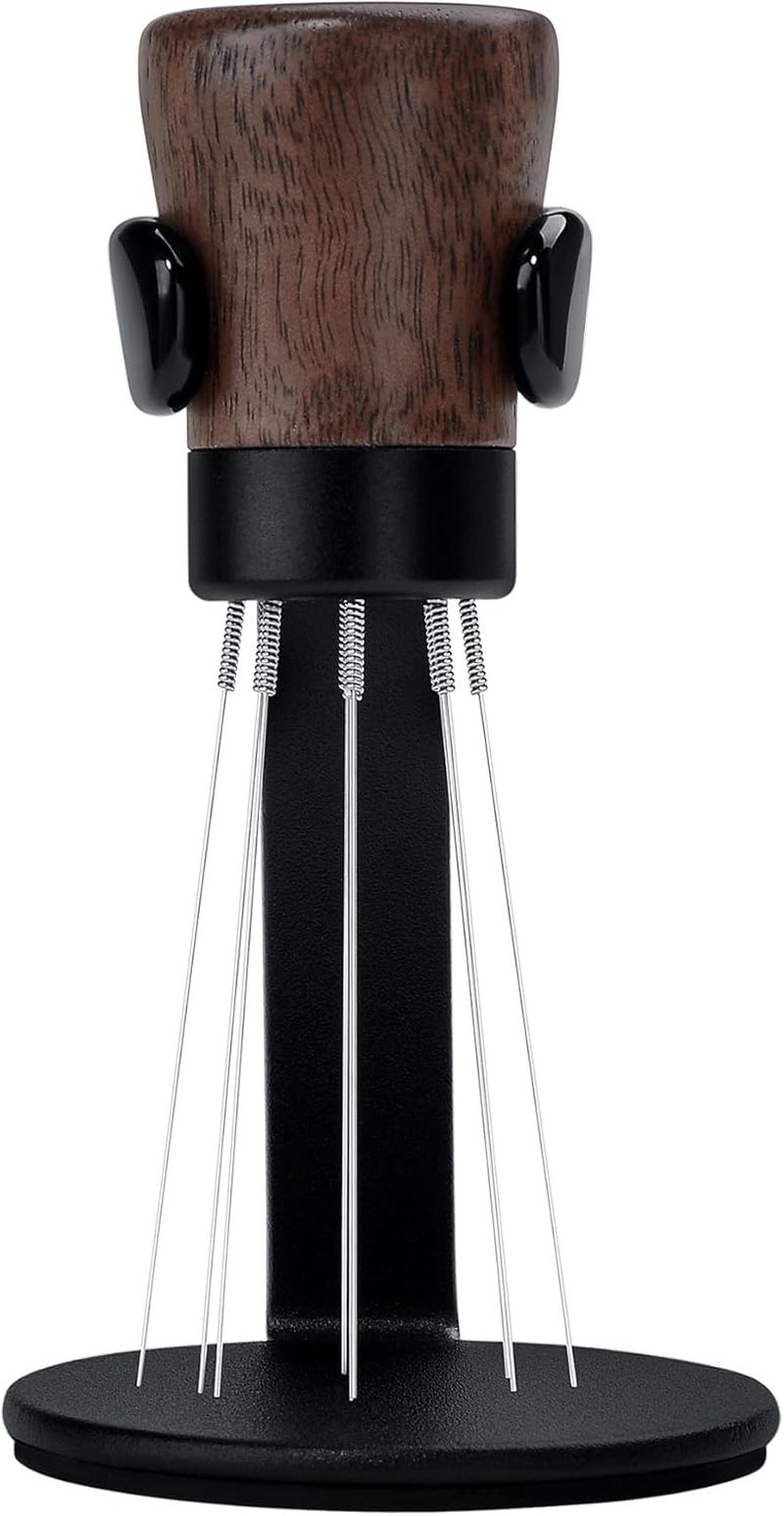 Normcore WDT Tool V2.1 with Stand, 9 Prongs, 0.23 Mm, Espresso Distribution Technology, Magnetic Coffee Stirrer with 16 Additional Needles, American Walnut Handle, Improved Upgrade image number 6