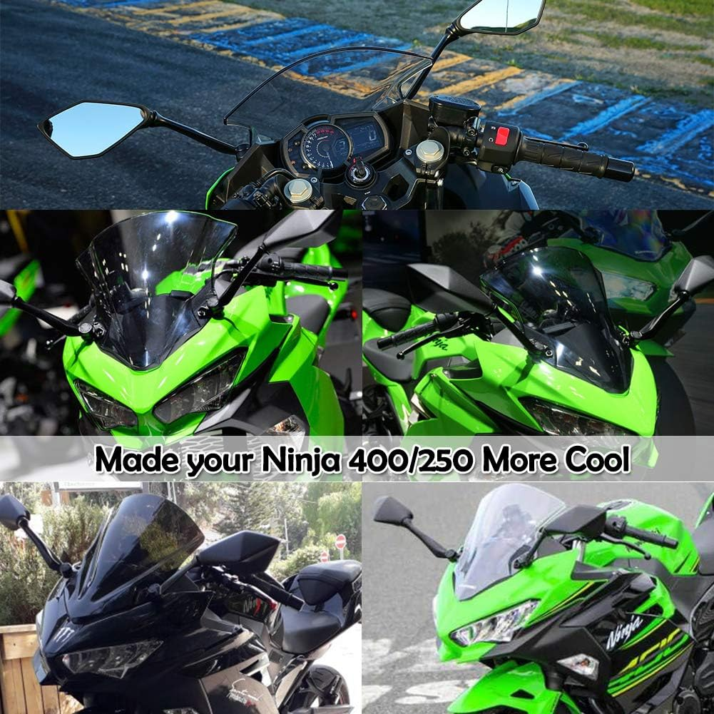 Motorcycle Front Fairing Windshield Windscreen Wind Deflector Fly Screen Parebrise Visor Protector Cover for Ka.Wasaki Ninja400 Ninja250 Ninja 400 250 2018 2019 2020 2021 2022 2023 (Smoke) image number 1