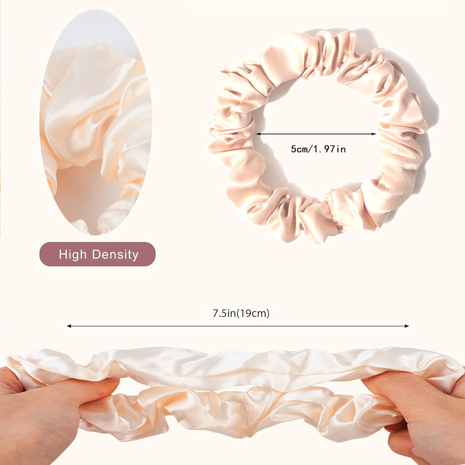 SSKHE 10PCS Hair Scrunchies Satin Scrunchies,Soft Hair Ties,Ponytail Holder Hair Accessories,Elastic Hair Bands,Premium Satin Softer Silk,Bobbles Hair Bands,Atin Scrunchies for Thick Thin Curly Hair image number 2