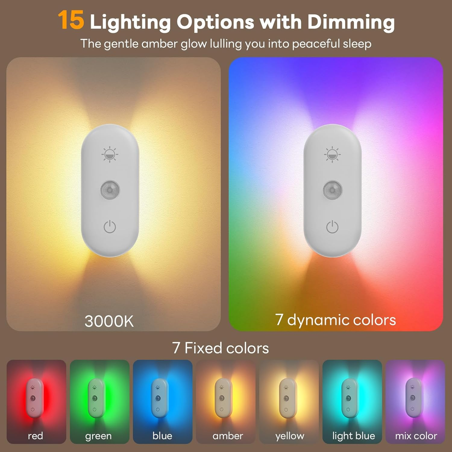 Hiromeco Rechargeable Night Light for Stair: Motion Sensor with 1800Mah Battery for 90-Nights Navigation - 3000K+RGB for Hallway Stair Safety 6-Pack image number 4