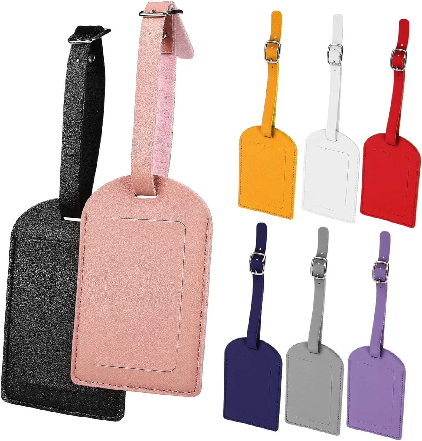 8Pcs Leather Luggage Tags Suitcase Labels Travel Accessories Baggage Tag for Luggage Identification image number 2